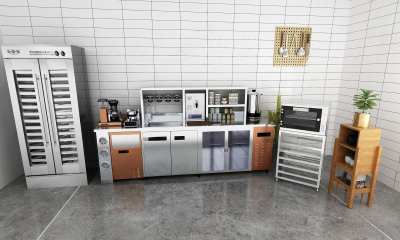 现代厨房用品组合3D模型下载